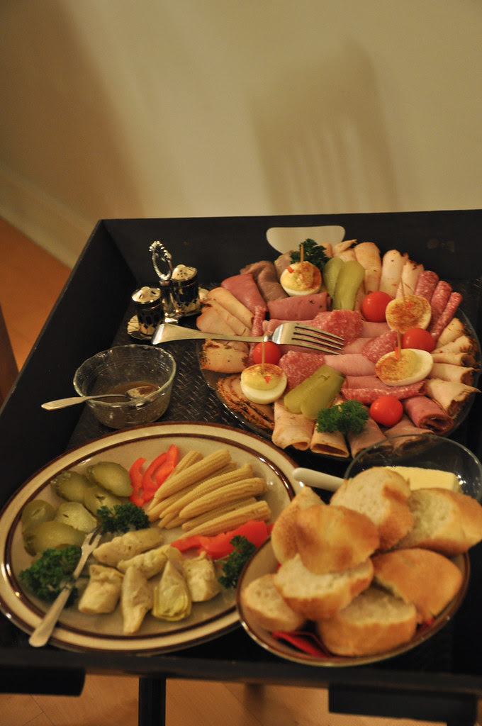 meat and veggie spread