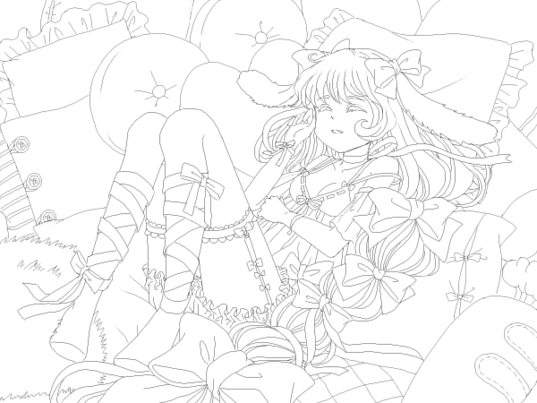 ロップイヤーのみる夢は 塗り絵 ユウキさん 線画 さん