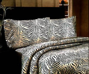 I Heart Zebra Decorations: Animal Print Satin Sheet Sets, Queen ...