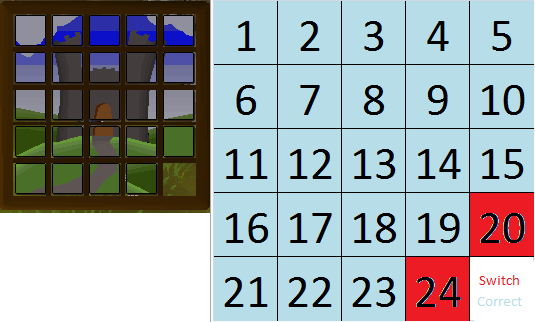 Help With A Puzzle Box Need To Switch Tile 20 And 24 Shown In Picture Runescape