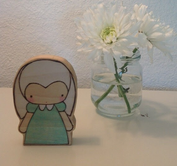 Betty the Bunny Wooden Doll