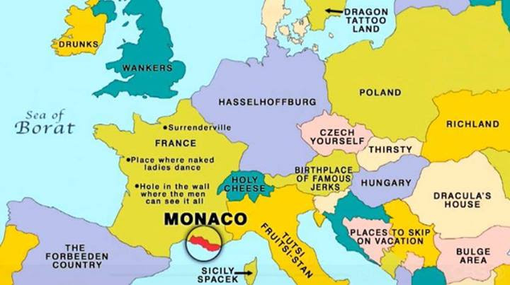Europe Map Labeled Monaco