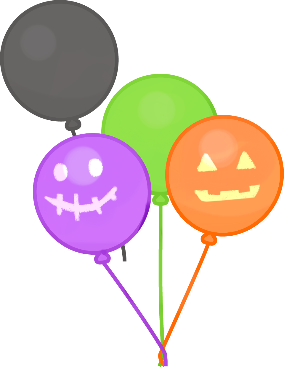 ハロウィンバルーンイラスト モンスターの顔入り 可愛い無料イラスト素材集