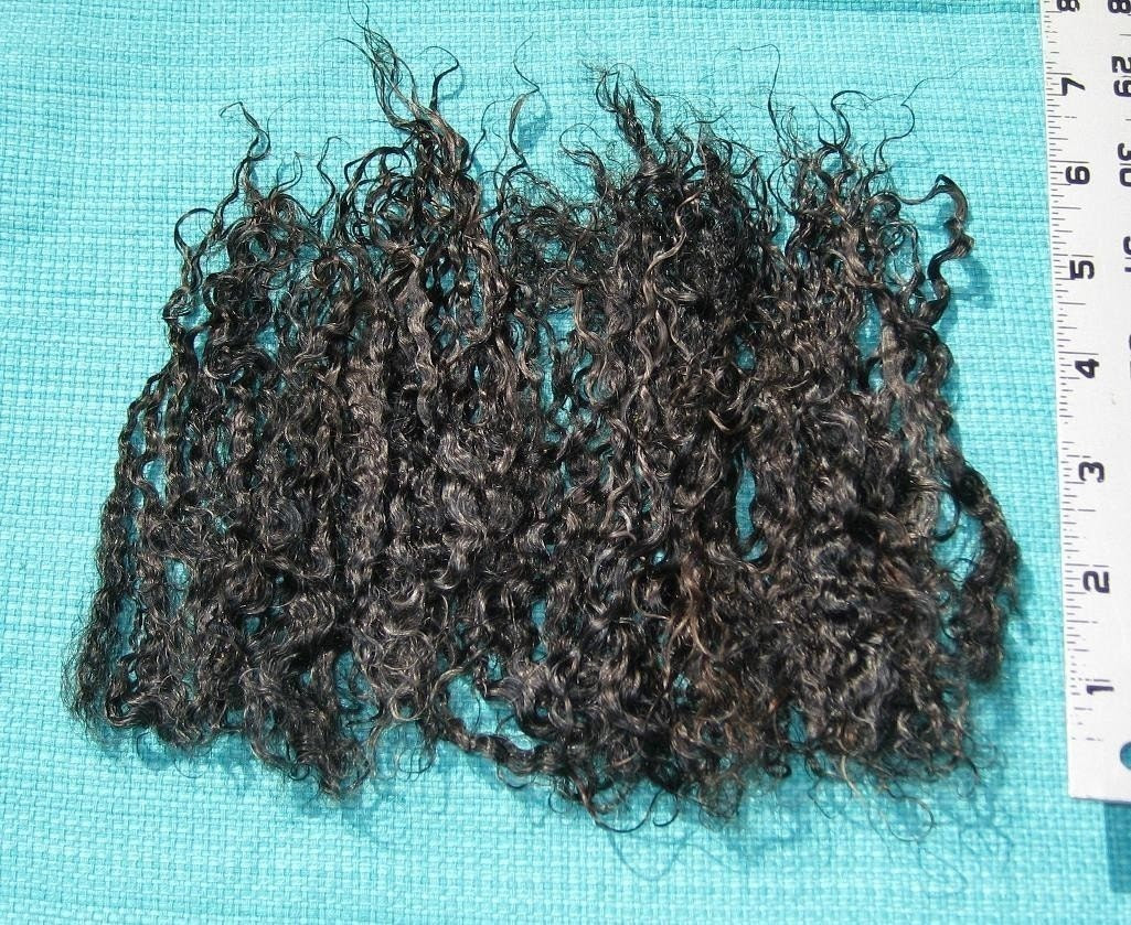 RESERVED Doll Mohair / Combed / BRUNETTE BROWN / Natural / amazing shine
