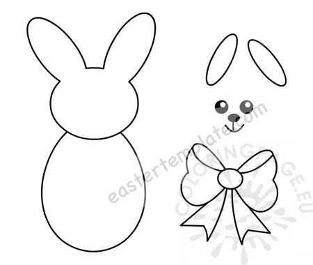 Easter Bunny Cut Out Template Printable Coloring Page