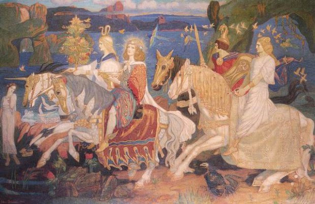 'Los Jinetes de los Sidhe', por John Duncan, 1911.