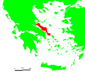 Location map of Evia in Greece