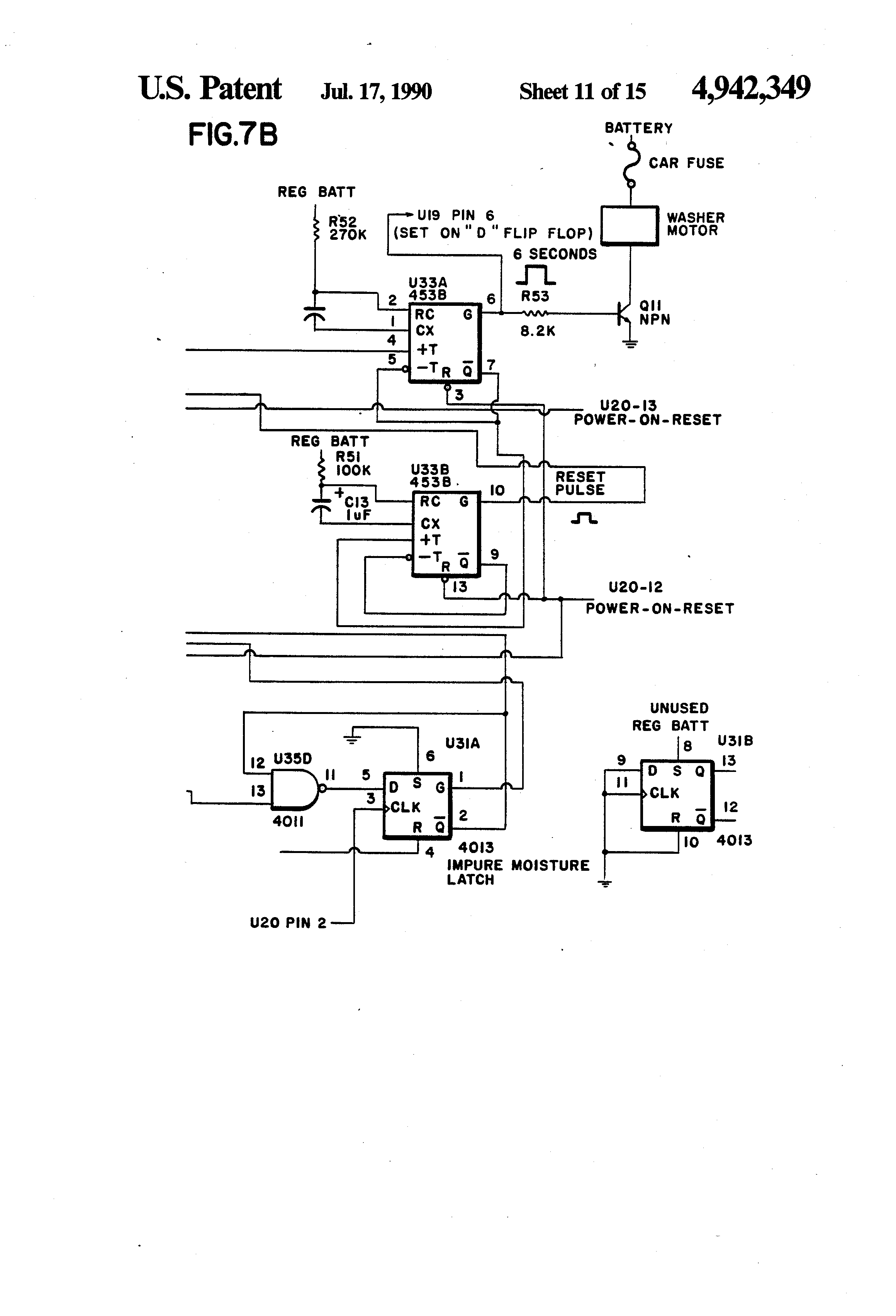 Patent US4942349 - Control system for operating a window  