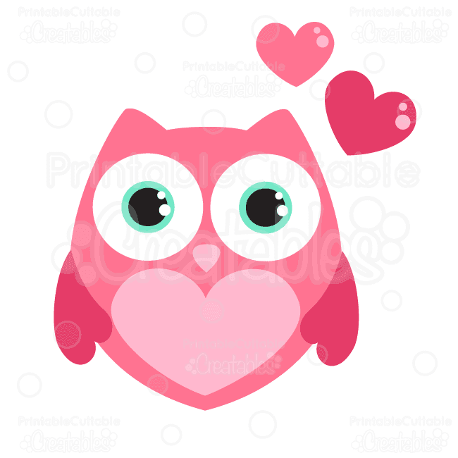 Download Valentine Hearts Owl SVG Cutting File & Clipart