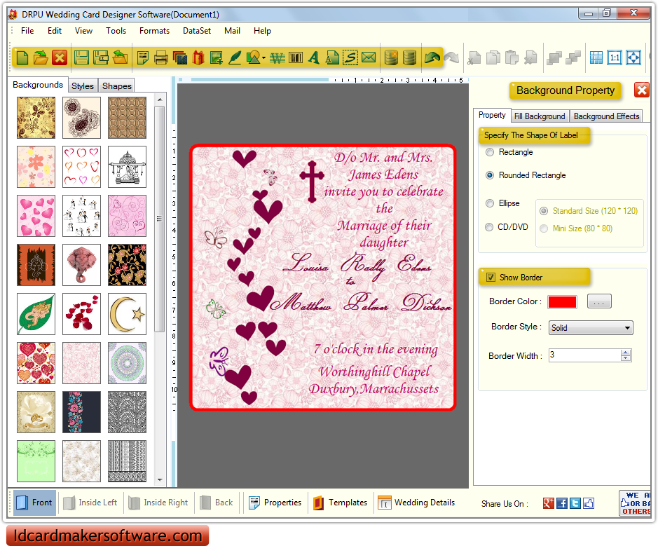 Wedding card maker software design invitation cards ...