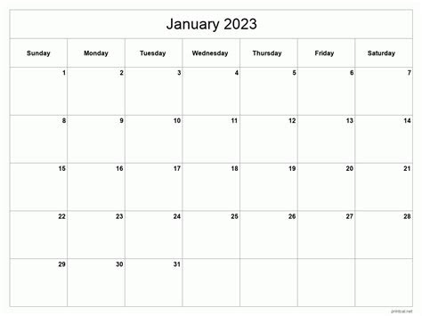  printable free january 2023 calendar printable blank world