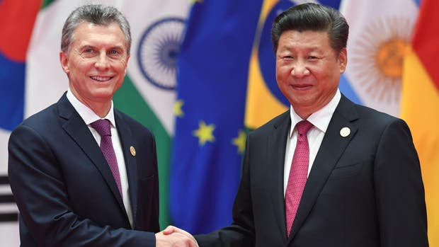 Mauricio Macri junto a su par de China, Xi Jinping, en la cumbre del G-20