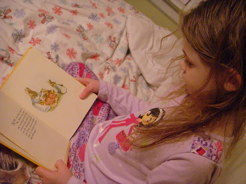 reading favorite books before bedtime