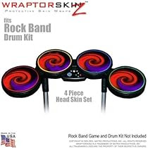 Alecias Swirl 01 Red Skin by WraptorSkinz fits Rock Band Drum Set for Nintendo Wii, XBOX 360, PS2 & PS3 (DRUMS NOT INCLUDED)