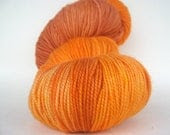 PUMPKIN Hand Dyed Yarn Merino Sock Weight Orange - spinningmulefibers