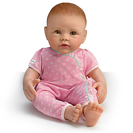 So Truly Mine Baby Doll: Red Hair, Hazel Eyes With Pink Outfit