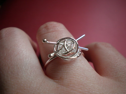 Silver Knitting Ring 2