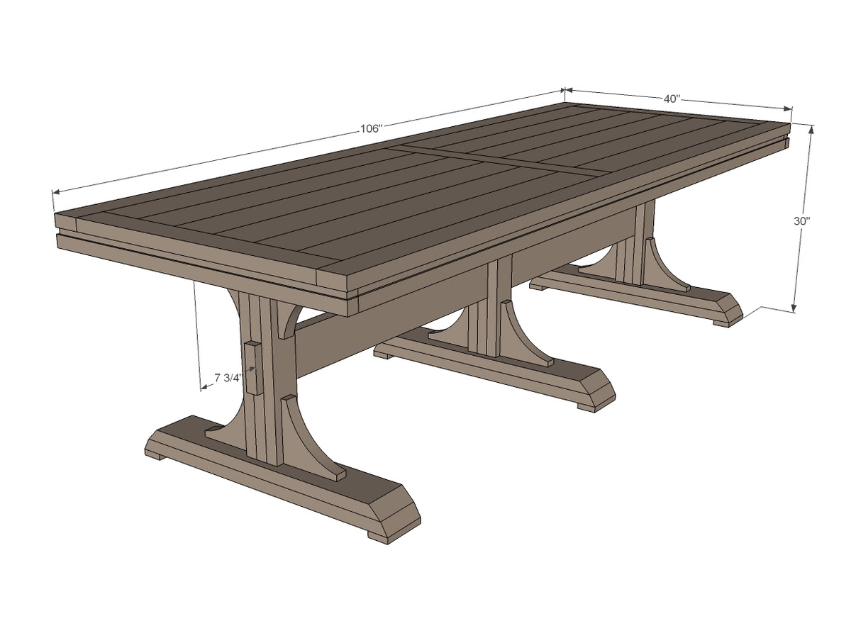 Ana White Triple Pedestal Farmhouse Table - DIY Projects