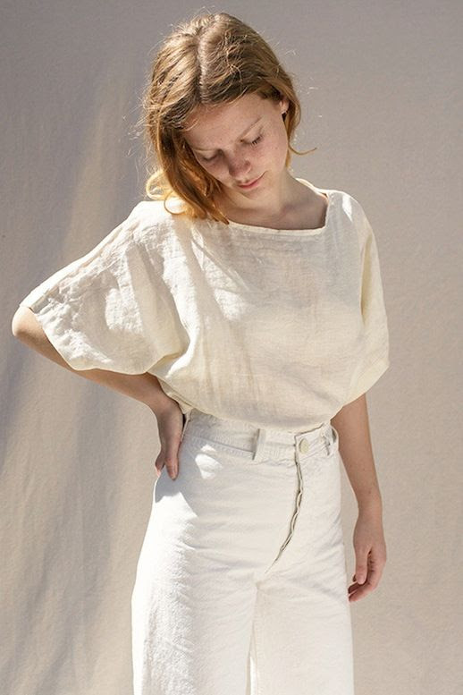 Le Fashion Blog Relaxed Boho Style All White Look Loose Linen Top Cropped Wide Leg Trousers Via The General Store