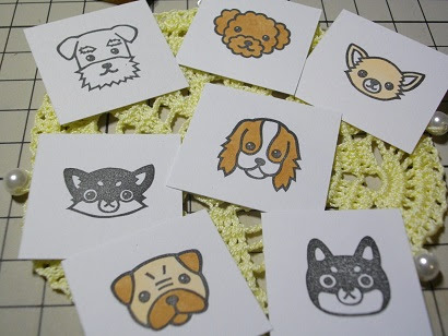 ウニツブと ｕｎｉｋｏの消しゴムはんこ 犬はんこ