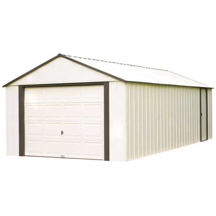 shop arrow vinyl-coated steel storage shed common: 12-ft