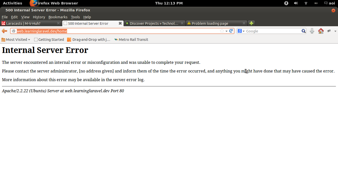 php - accessing route in laravel 4 does not work in LAMP ...
