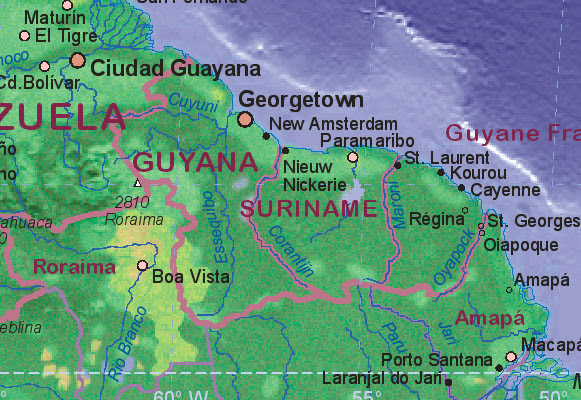 Map of Suriname