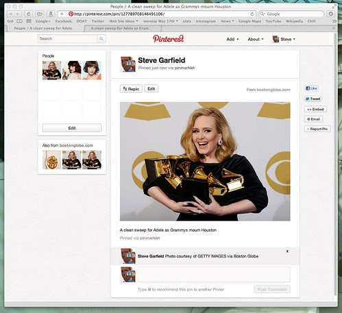 Pinterest - People - A clean sweep for Adele as Grammys mourn Houston by stevegarfield