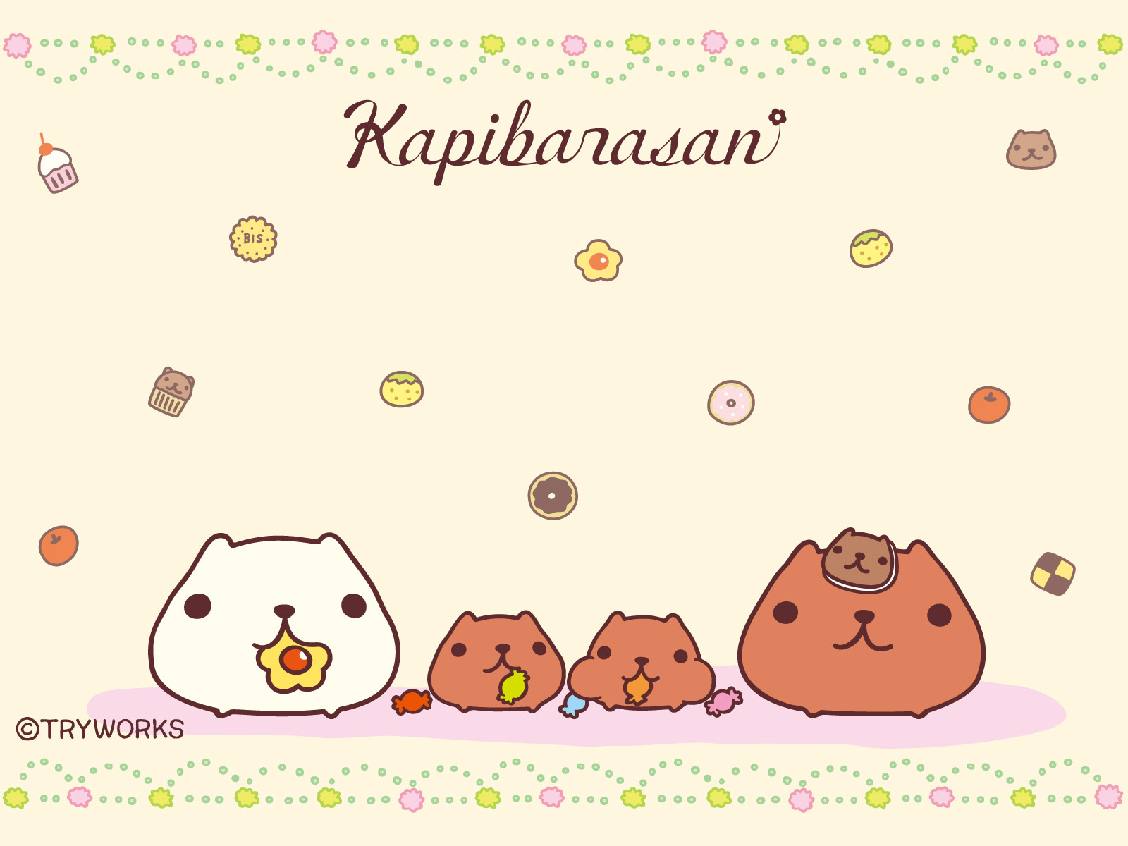 カピバラさん 素敵なお菓子屋さん09壁紙配布 おみやげ カピバラさん