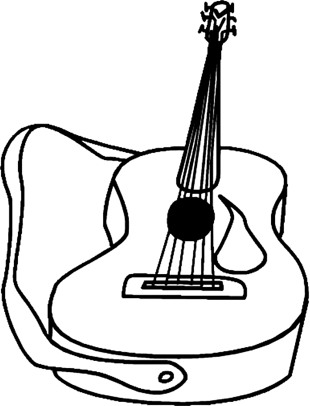 Coloring guitar pictur