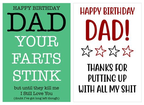  free printable birthday cards for dad