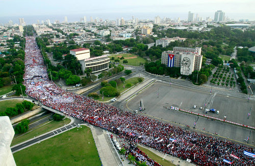 Cuban May Day demonstration in Havana. Hundreds of thousands attended to express solidarity with the workers struggle internationally. by Pan-African News Wire File Photos