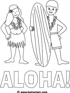hawaiian coloring pages