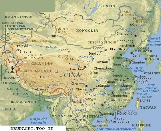 Manciuria Cina Cartina