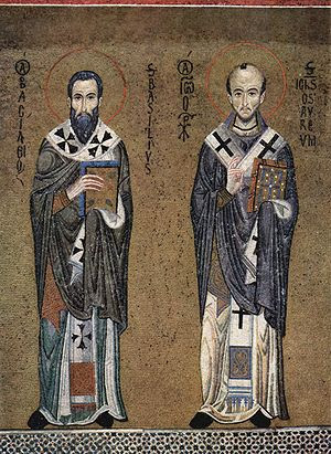 Icon of Ss. Basil the Great (left) and John Ch...