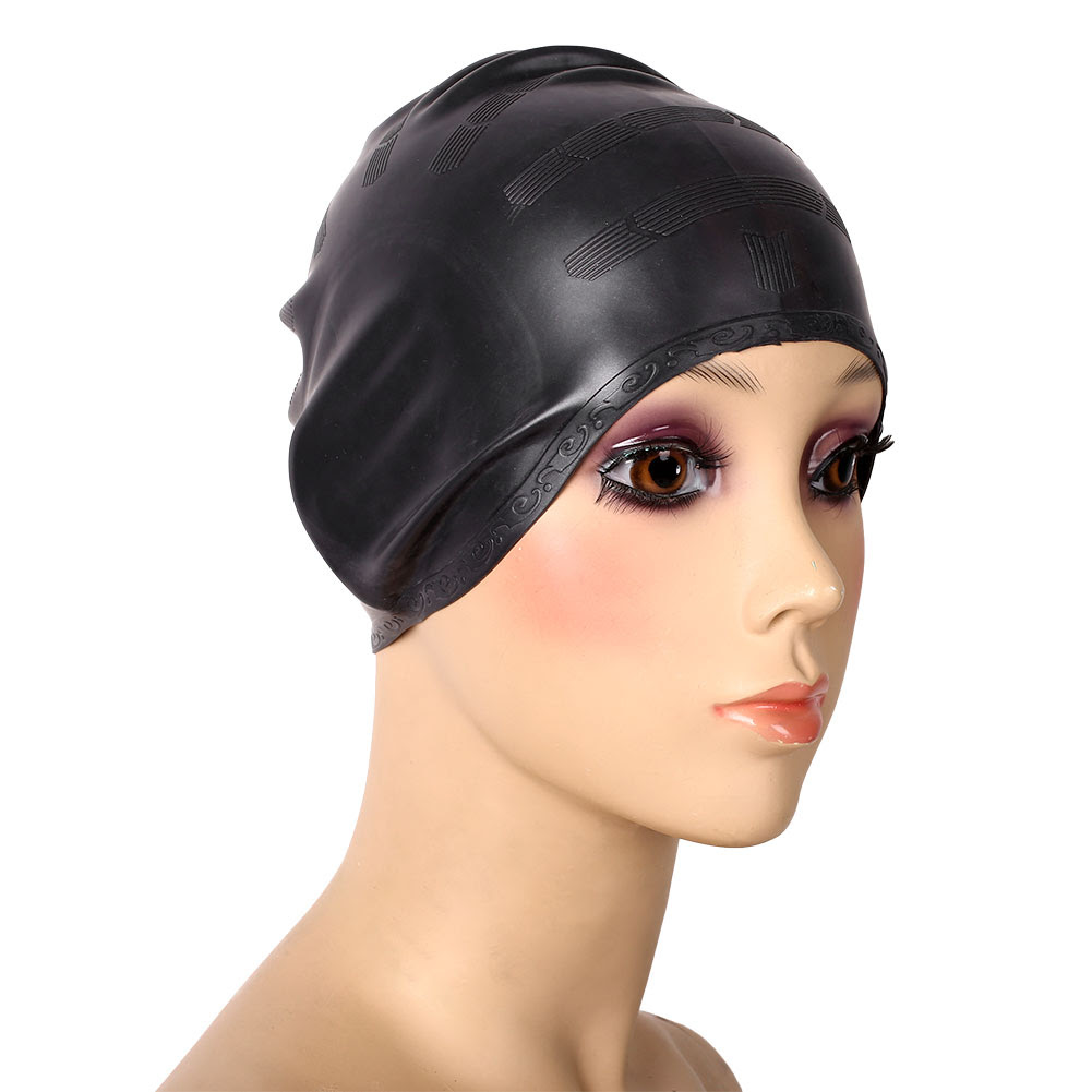 Ear Protection Silicone Swimming Cap Long Hair Swim Elastic Hat