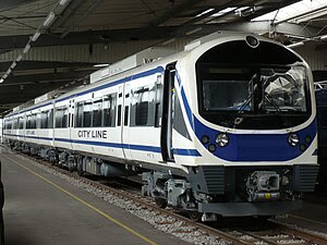 Bangkok Airport Link Express in Prüfcenter Weg...
