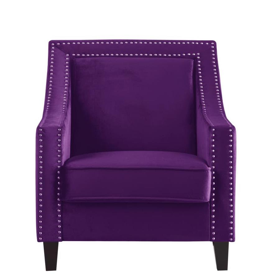 chic home design camren modern purple velvet accent chair