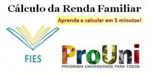 cálculo da renda familiar destacada
