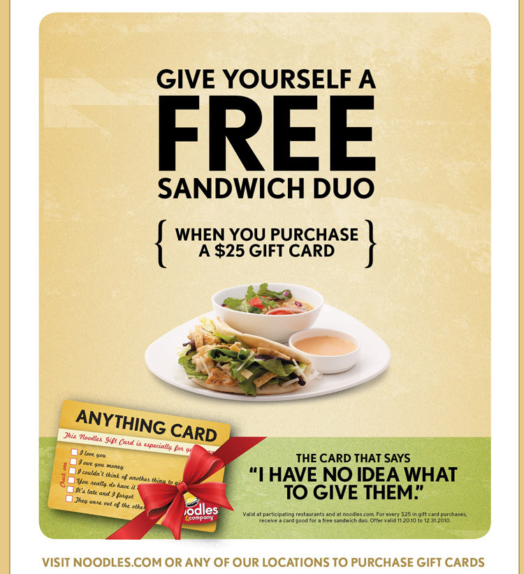 Noodles & Company Gift Card Deal