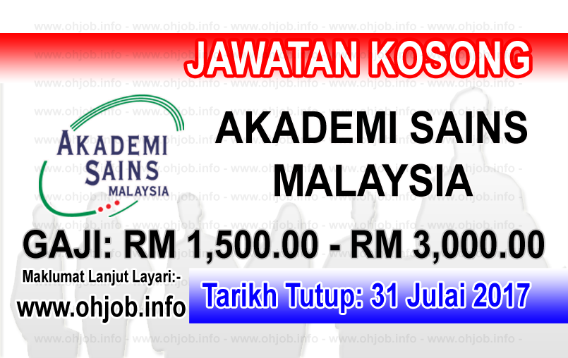 Jawatan Kerja Kosong Akademi Sains Malaysia - ASM logo www.ohjob.info julai 2017