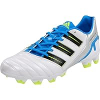 adidas Men's Predator Absolion Trx Fg Soccer Cleat,Predator Running White/Black/Predator Sharp Blue Metallic,7 D US