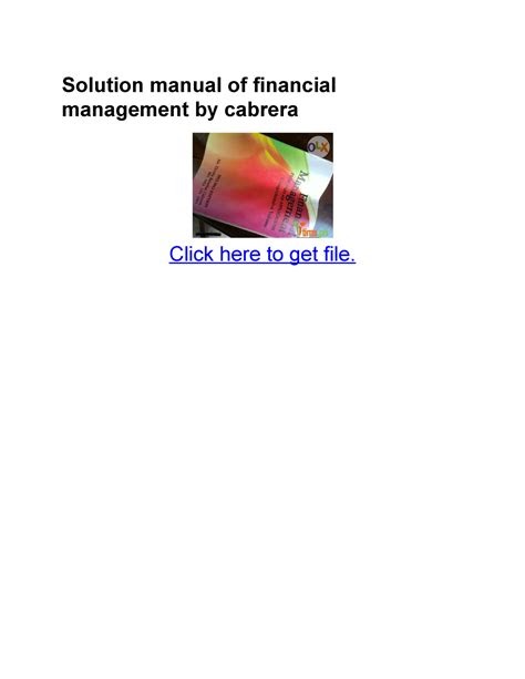 Download Financial Management 2 Cabrera Manual And Solution