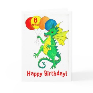 Green Dragon 8th Birthday Card card