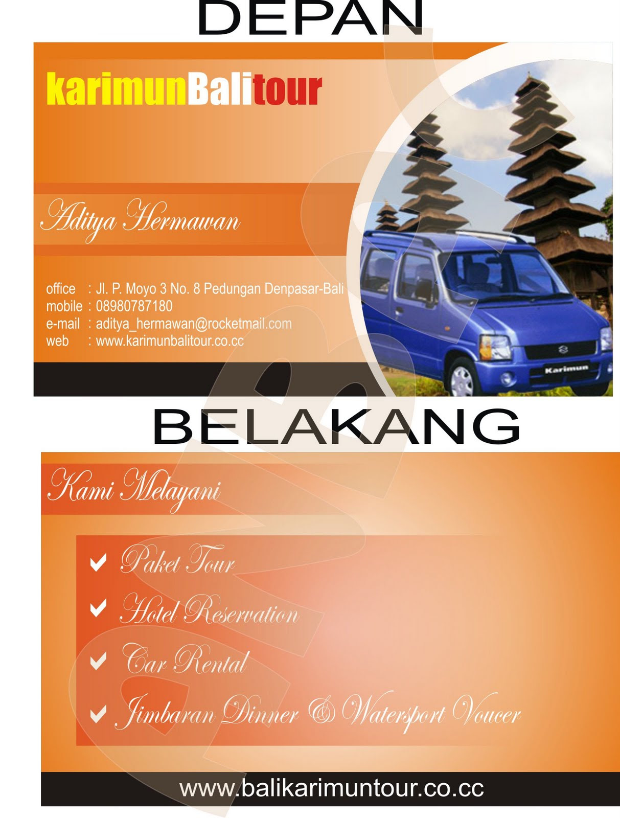 CONTOH KARTU NAMA  ANBAC DESIGN and IT SOLUTION