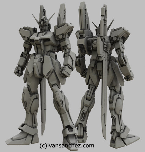 strike gundam seed sword striker pack 3d mesh cg sandrum