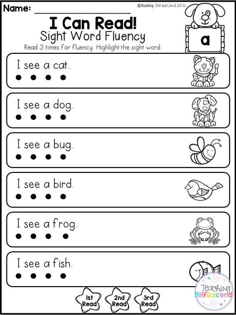  printable reading worksheets kindergarten