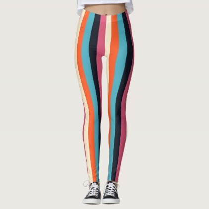 trendy fresh stylized stripes leggings