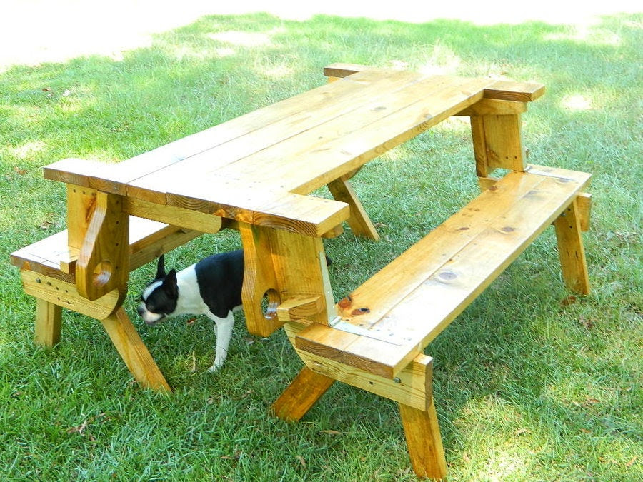 Folding Picnic Table / bench - by eddie @ LumberJocks.com 