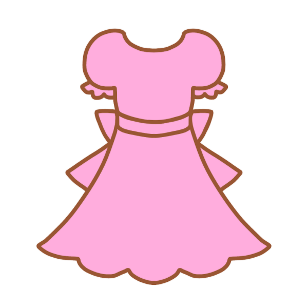 ピンクのワンピースのイラスト かわいいフリー素材が無料のイラストレイン